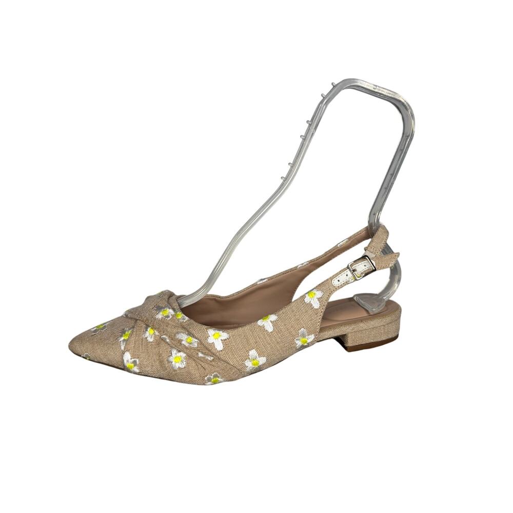 Kelly & Katie Daisy Embroidered Slingback Flats Pointed Toe Women’s Size 8